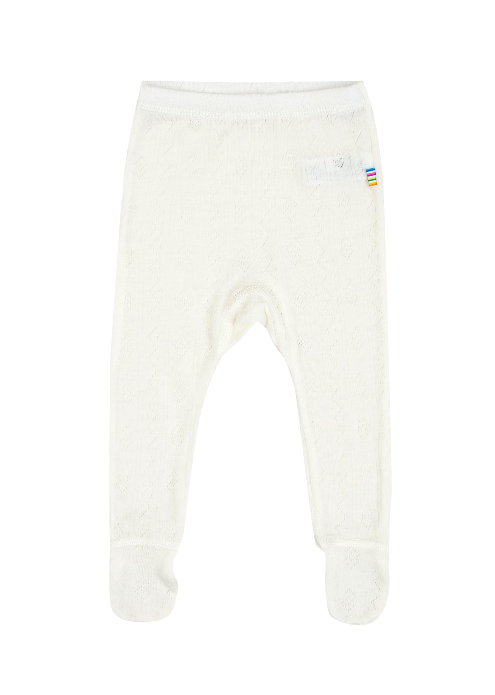 Joha - Leggings med fot i ull/silke m. blonder Off-white