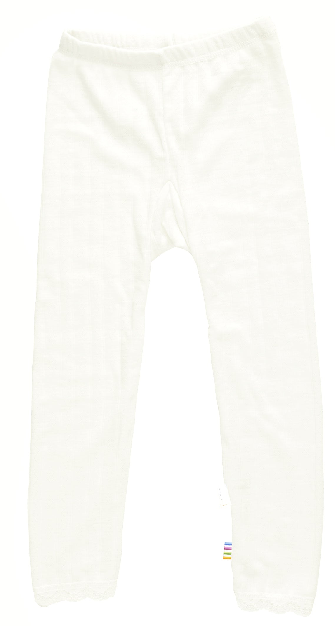 Joha - Leggings i ull/silke med blonder Off-white