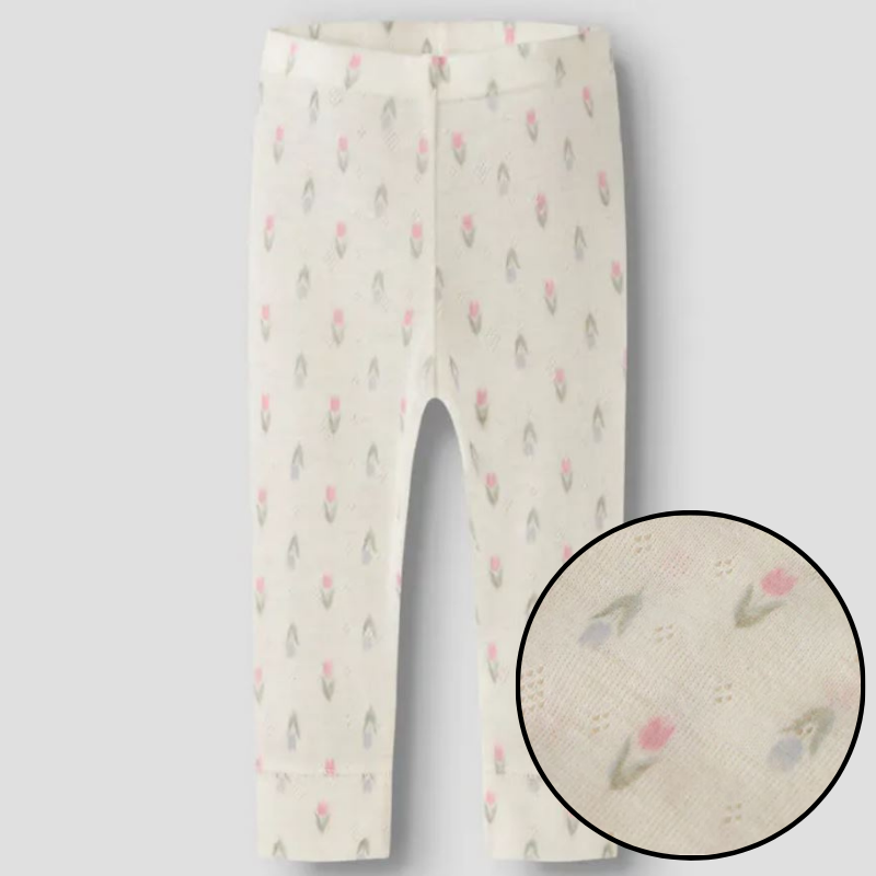 Name it - Ullleggings "WANG Tulipan" Baby Coconut Milk AOP