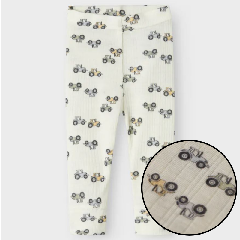 Name it - Ullleggings "WANG Traktor" Baby Coconut Milk AOP