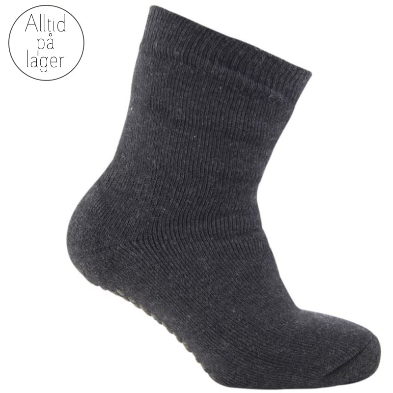 Melton - Antisklisokker i bomull "Let`s Go" Dark Grey Melange