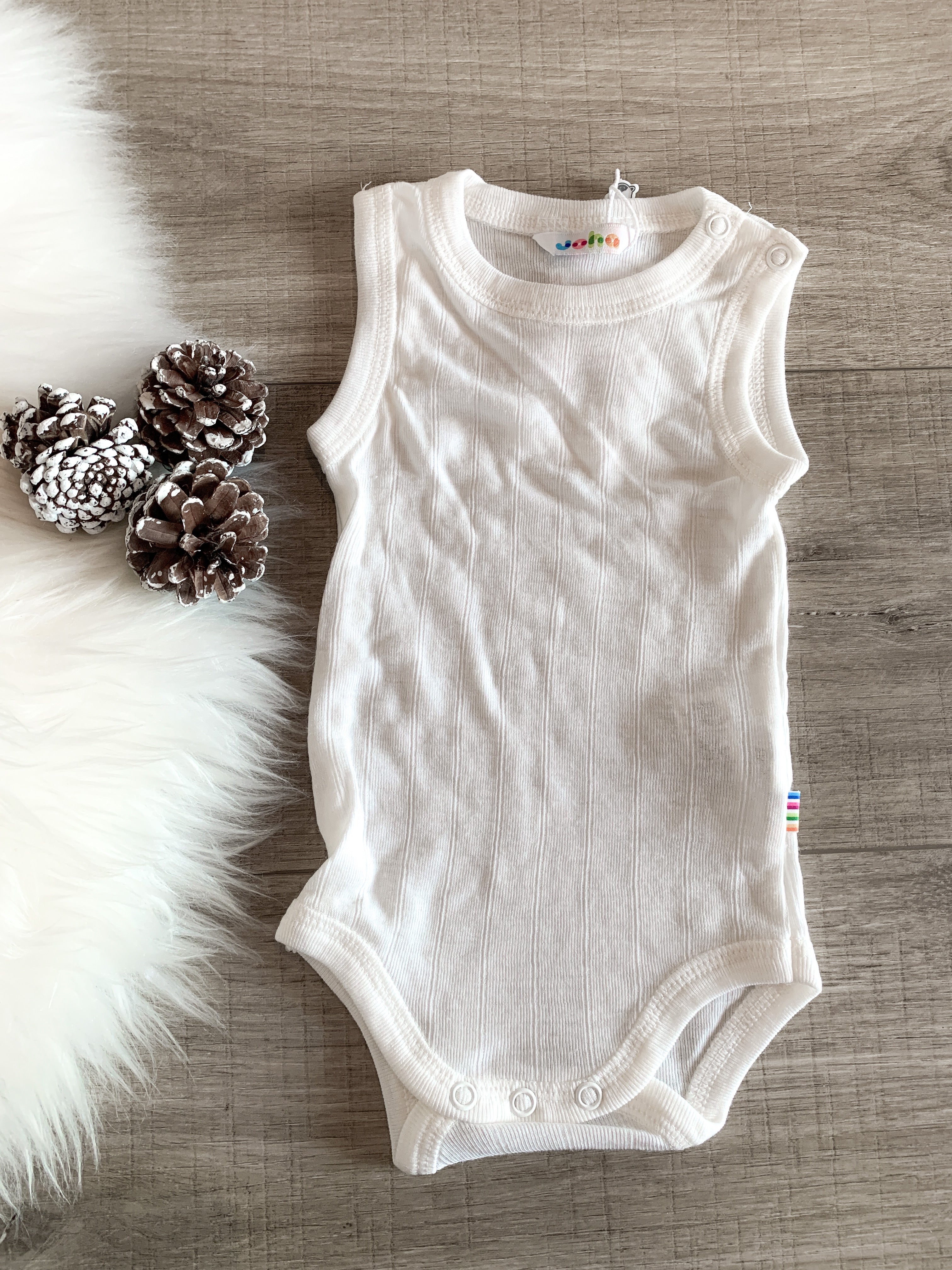Joha - Body uten ermer i ull/silke Off-white