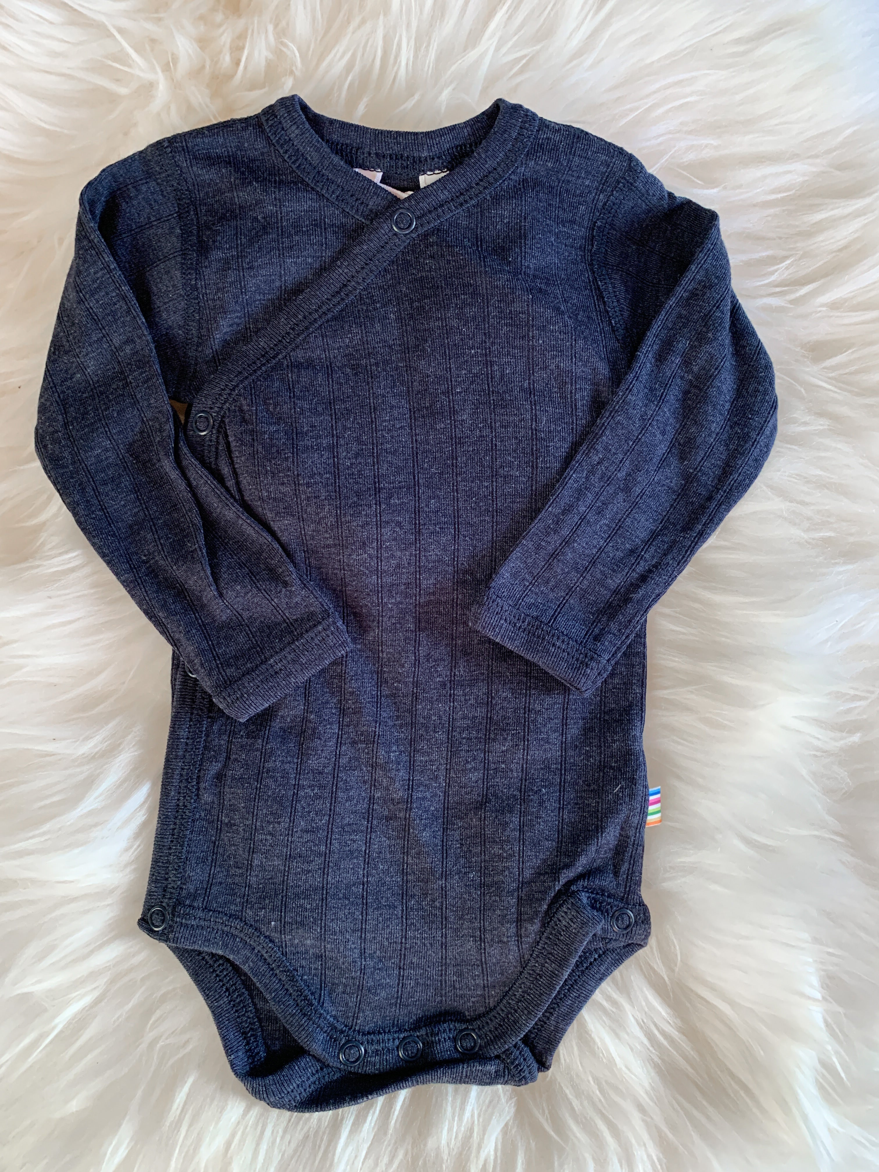 Joha - Fold-over body i ull /silke Navy