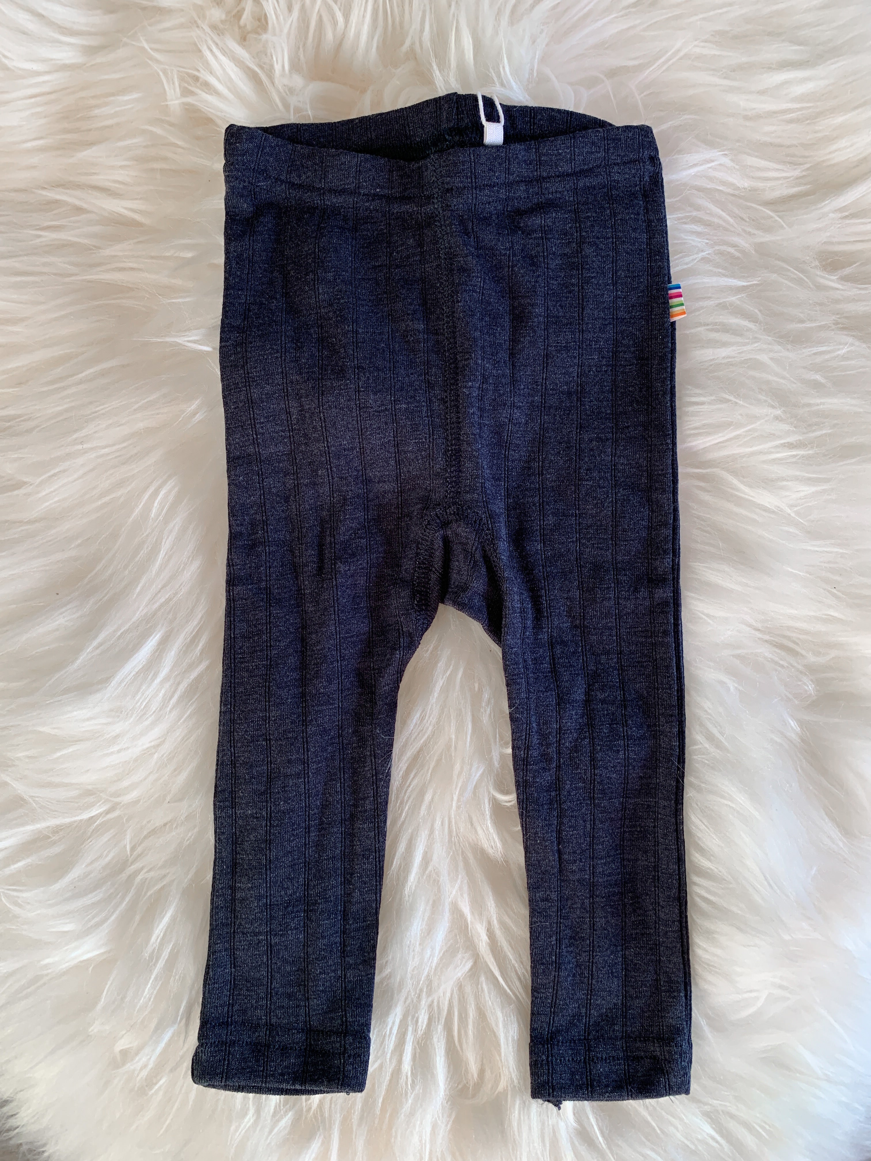 Joha - Leggings i ull/silke Navy