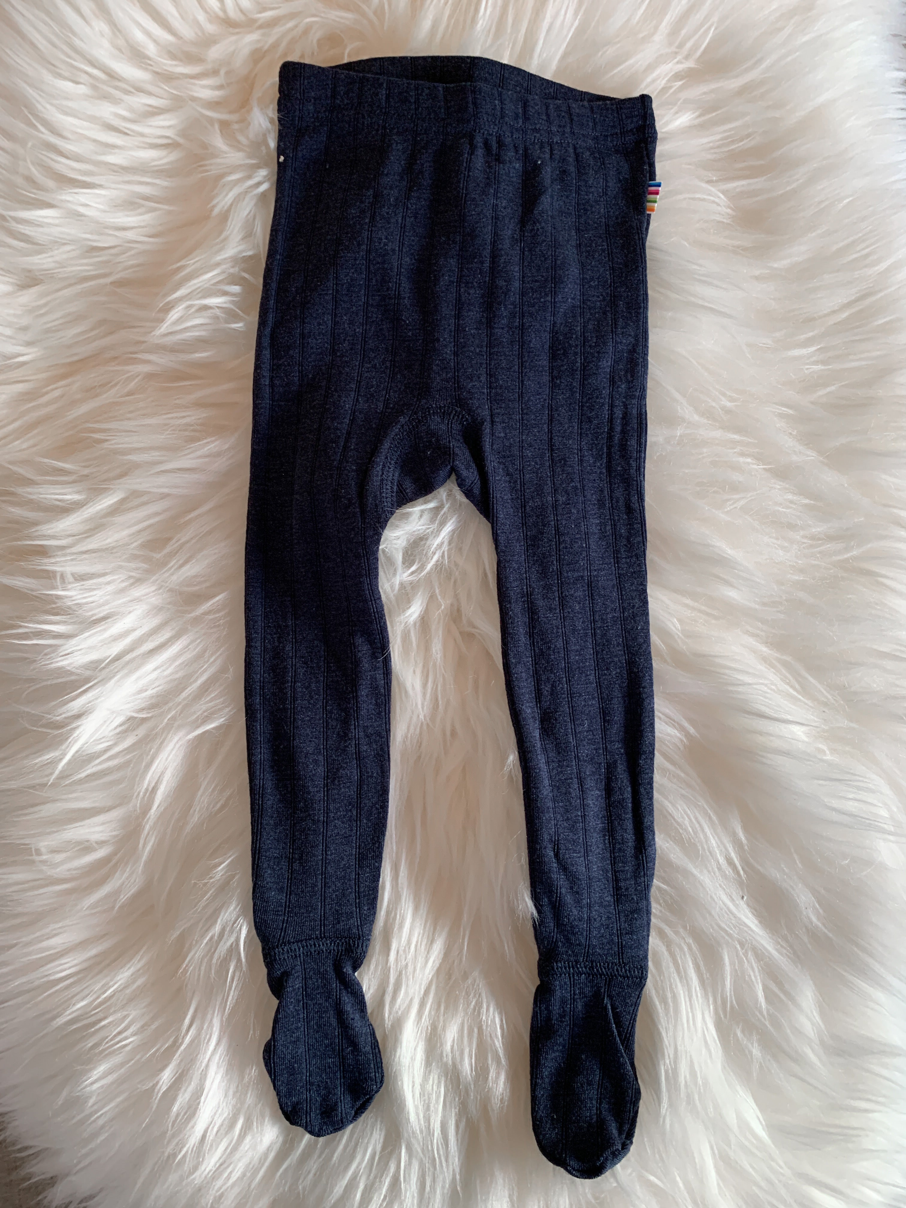Joha - Leggings med fot i ull/silke Navy