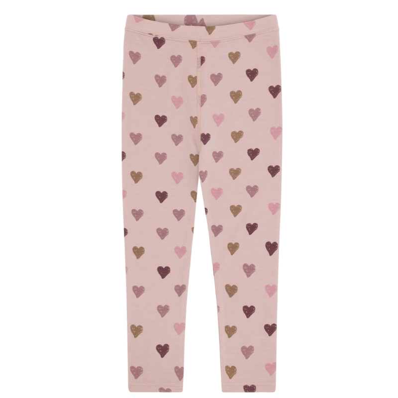 Hust and Claire - Ullleggings m. bambus innerst "Laki Hearts" Adobe Rose