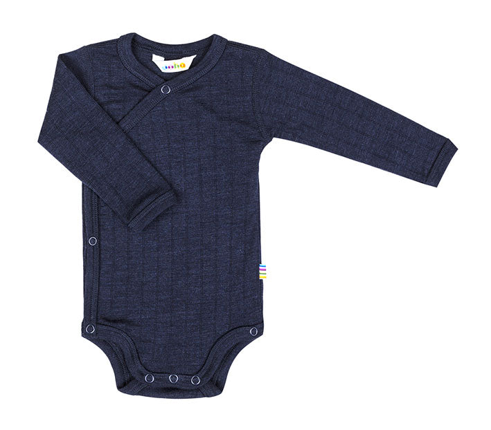 Joha - Fold-over body i ull/silke Navy