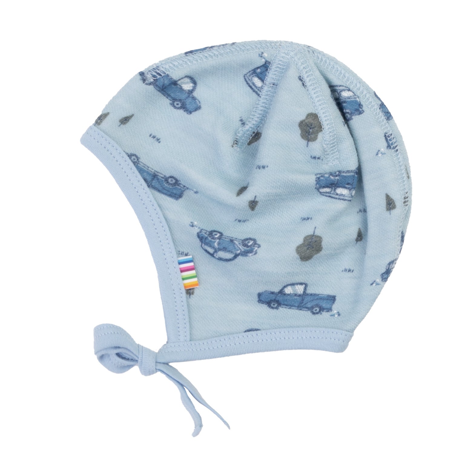 Joha - Babylue i ull/bambus «Flora & Cars» Blå