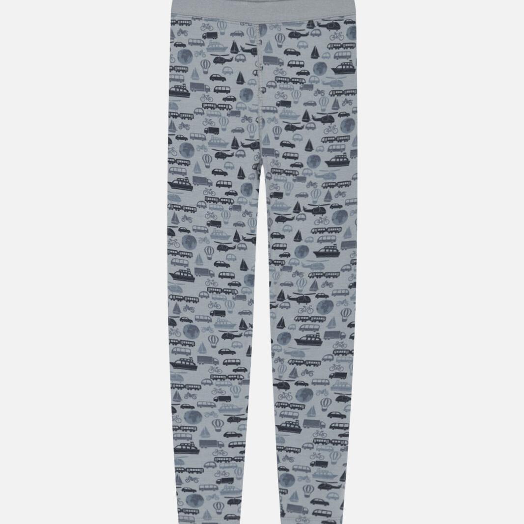 Hust and Claire - Leggings i ull/bambus "Laki Cars" Blue wind