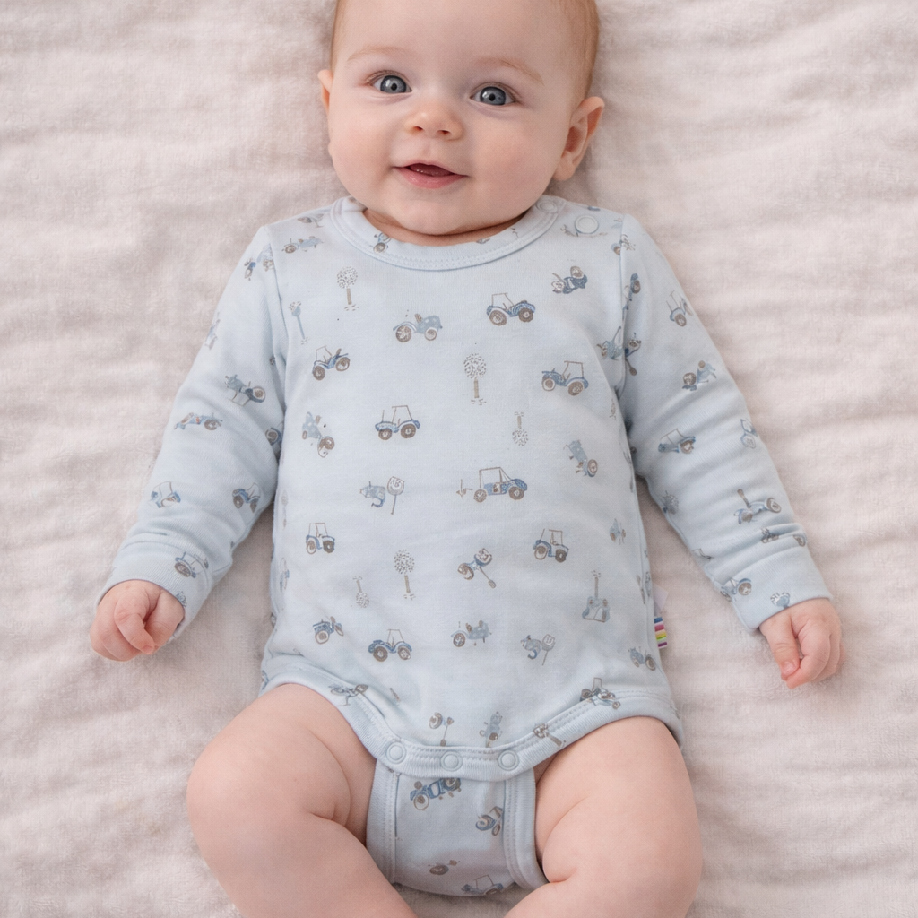 Joha - Body i bambus "Tractor" Blue