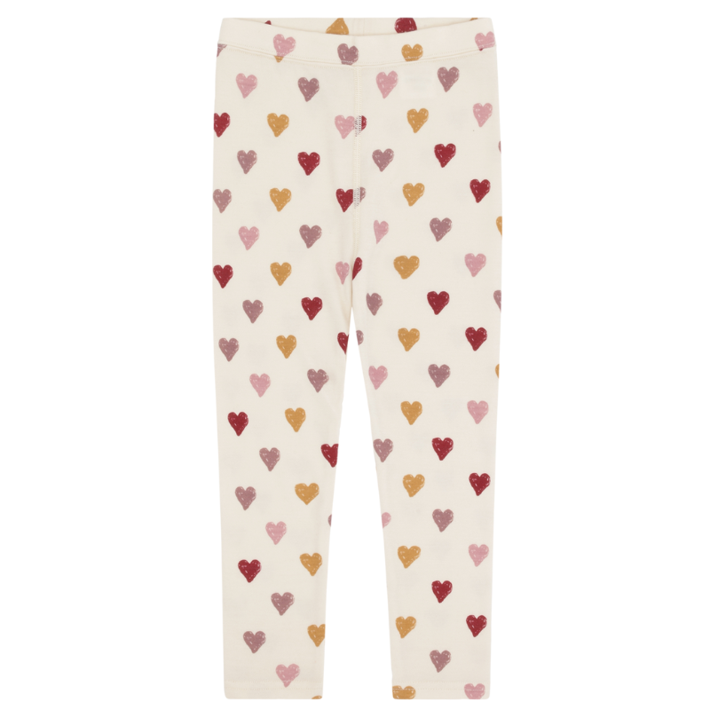 Hust and Claire - Ullleggings m. bambus innerst "Laki Hearts" Off White