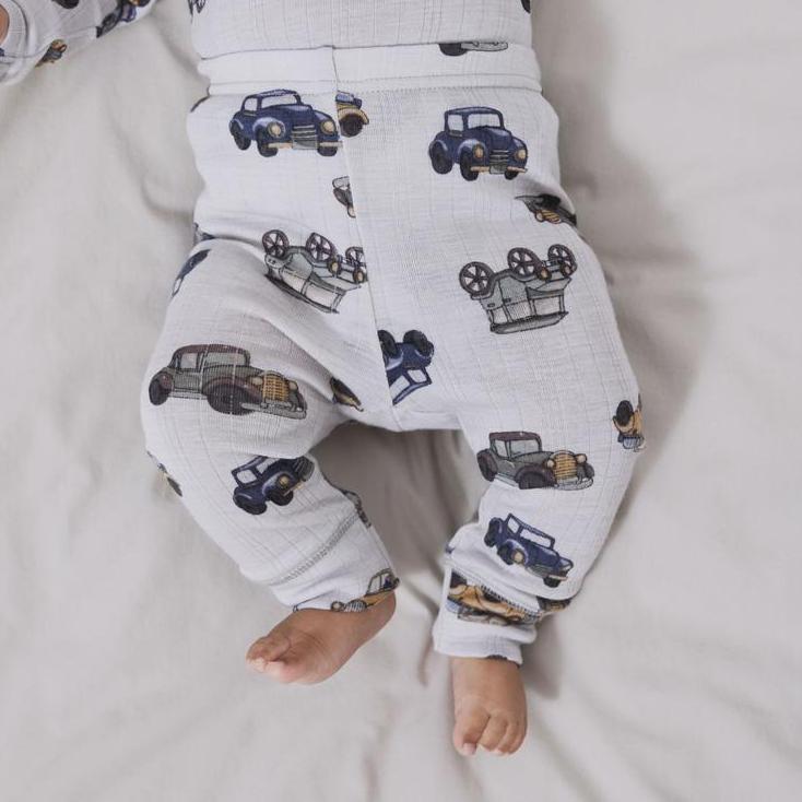 Name it - Leggings i merinoull "WANG" Baby Gray Dawn AOP