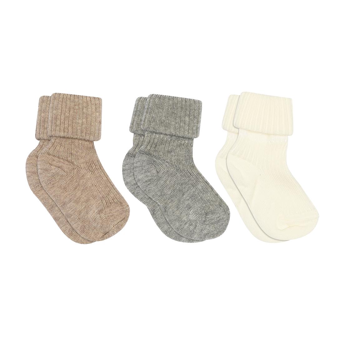 MP - Babysokker i bomull 3pk Grey Melange