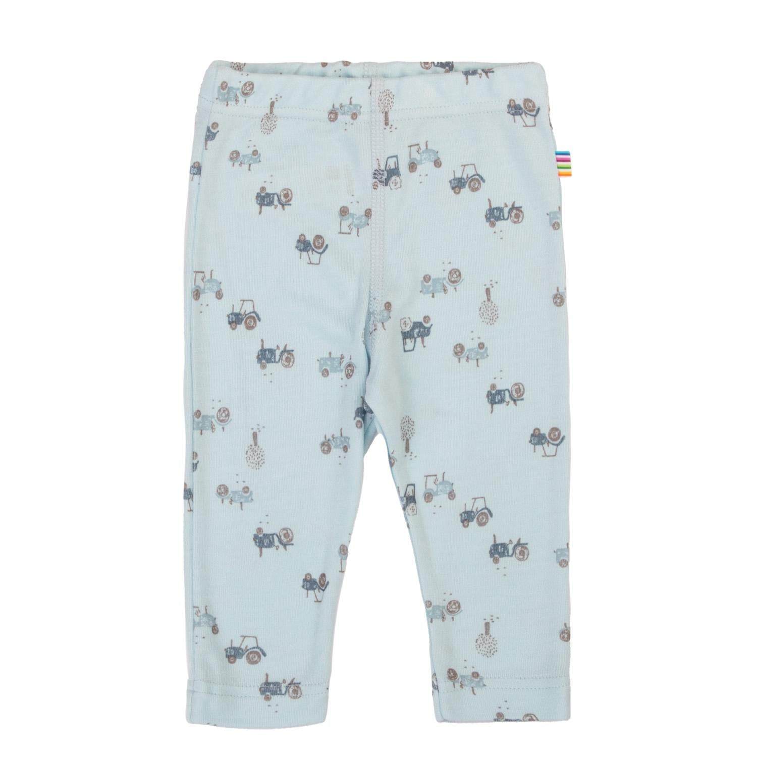 Joha - Leggings i bambus "Tractor" Blue