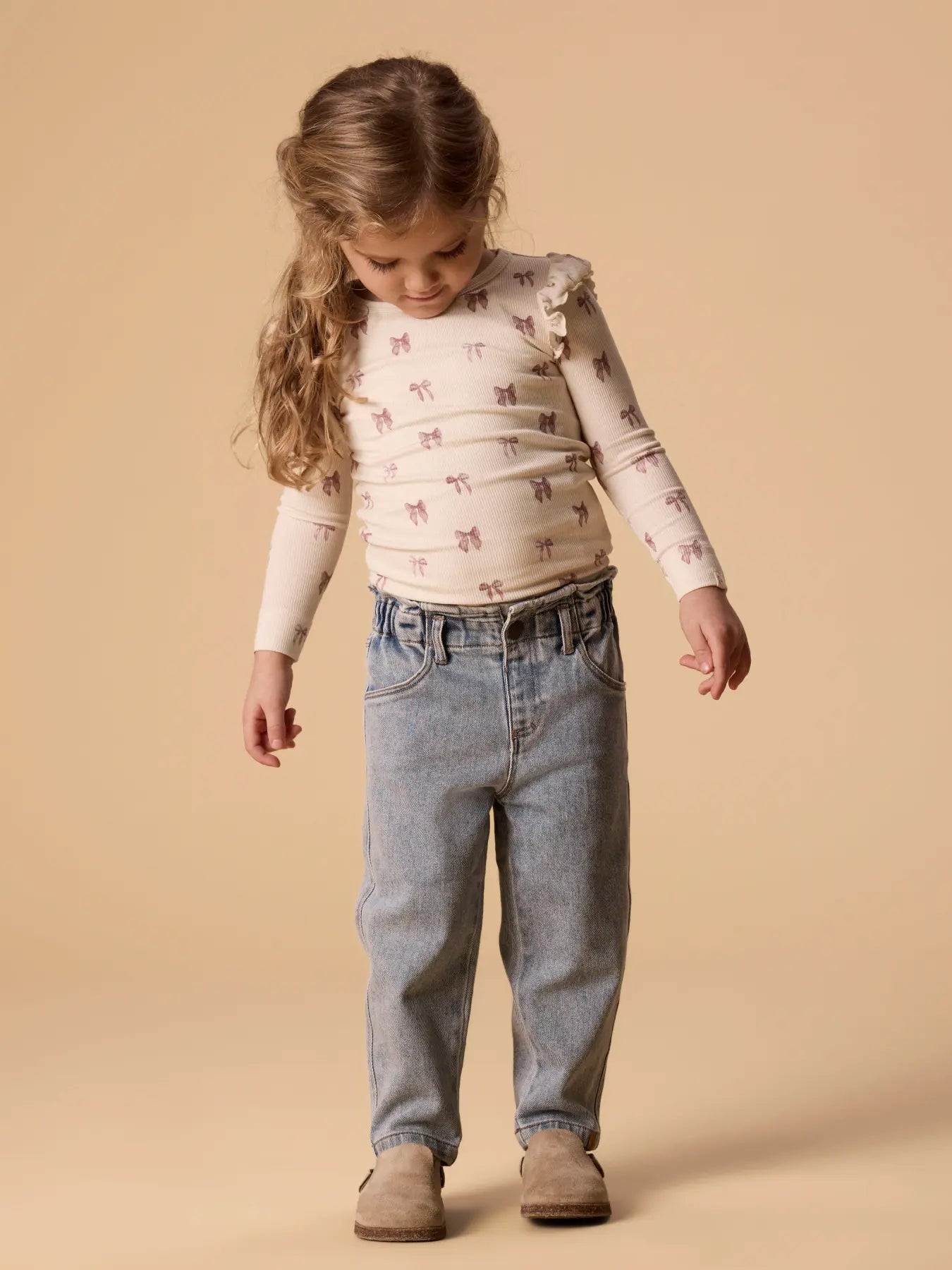 Lil`Atelier - Trøye m. rysjer GAVO Turtledove Bow
