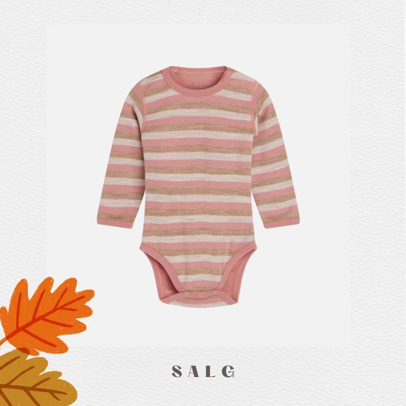 Hust and Claire - Body i ull/bambus "Baloo Striper" Ash rose