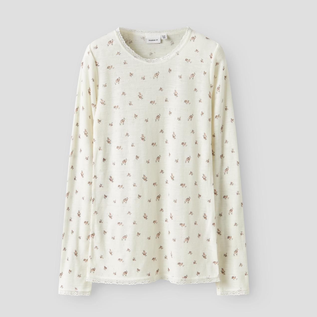 Name it - Ulltrøye "WANG" Kids Snow White Small flowers
