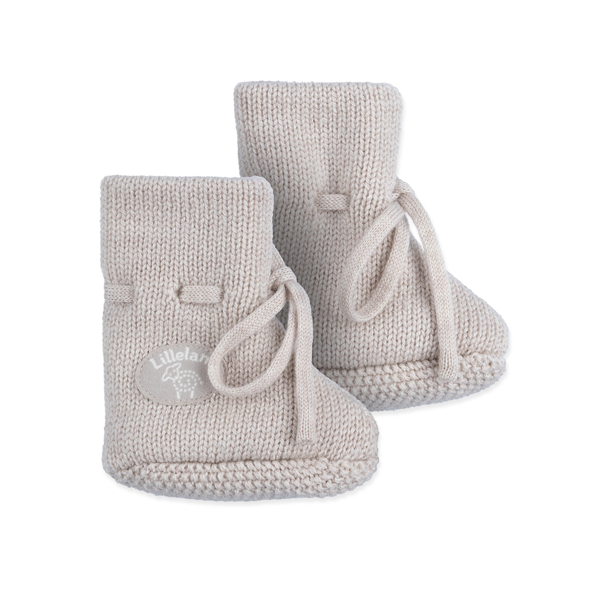 Lillelam Babytøfler i merinoull «Classic» Lys beige