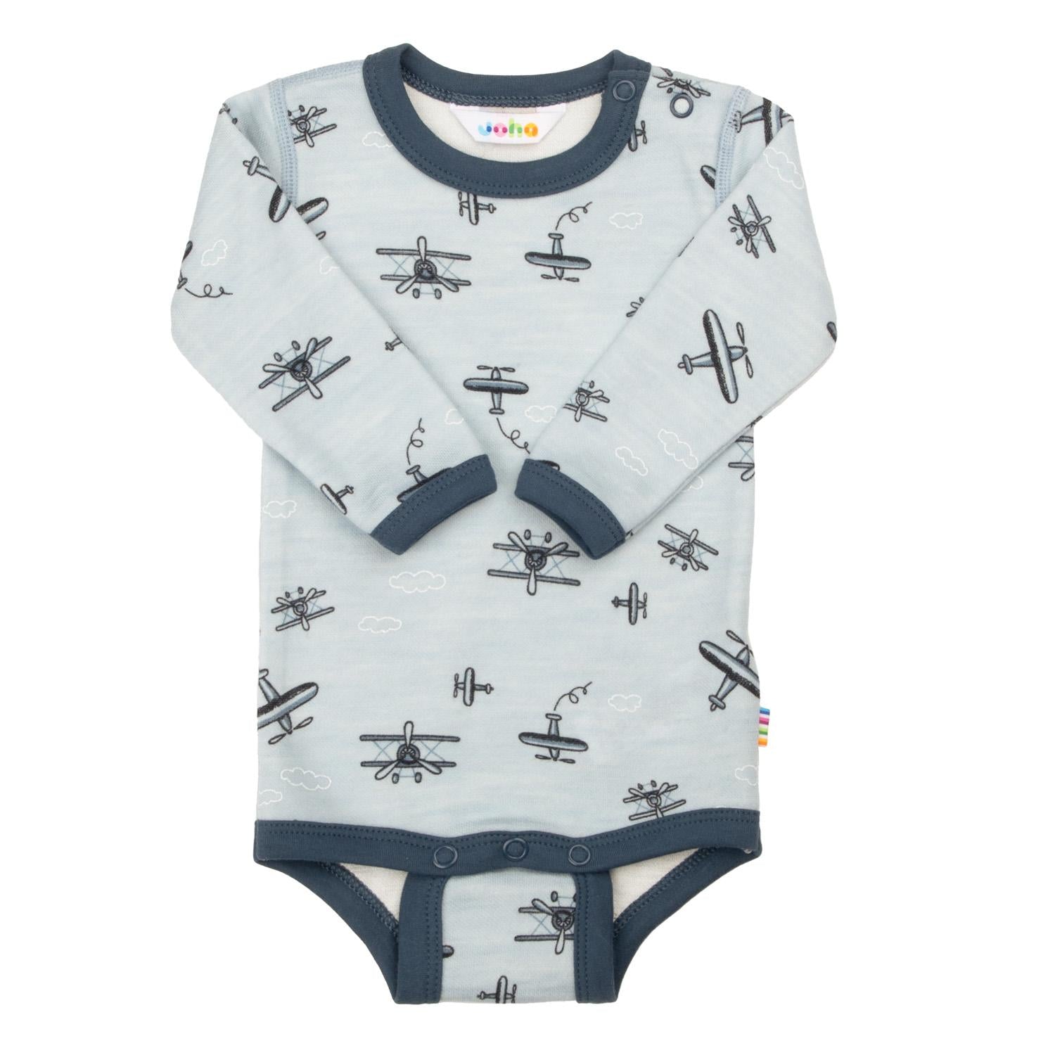 Joha - Ullbody m. bambus innerst "Propeller" AOP Blue