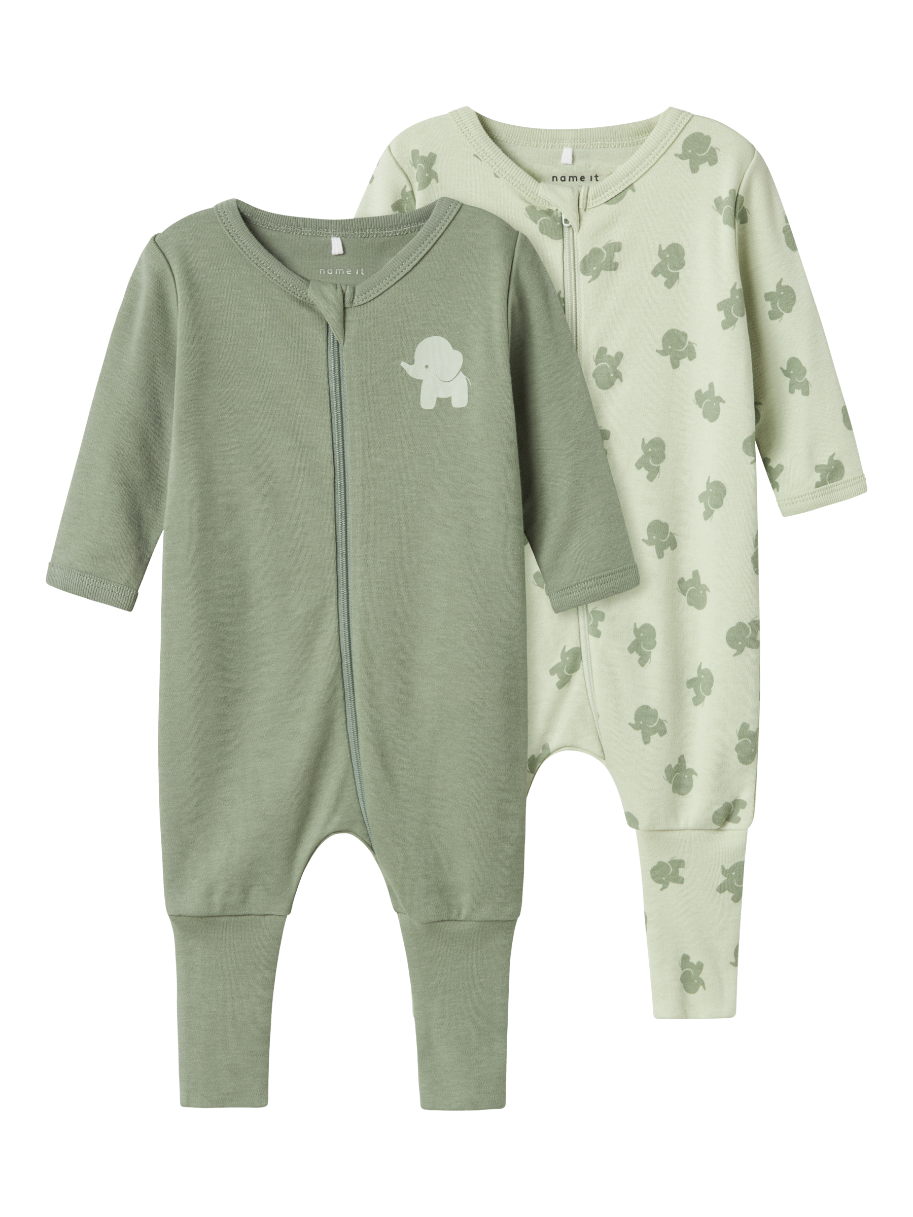 Name it - Pysjamas m. tryllefot 2pk "ELEPHANT" Sea Foam