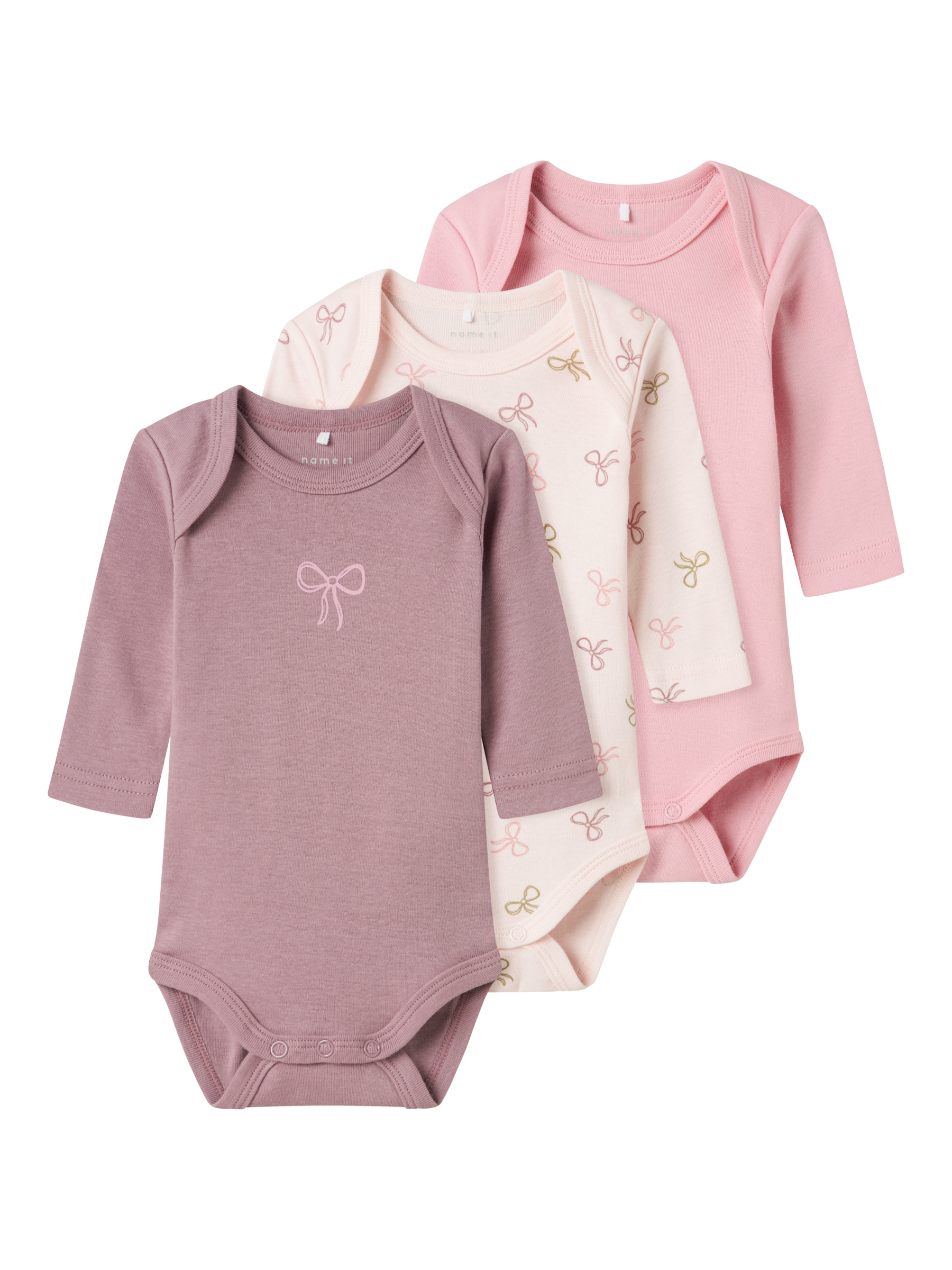 Name it - Body 3pk "BOW" Barley Pink