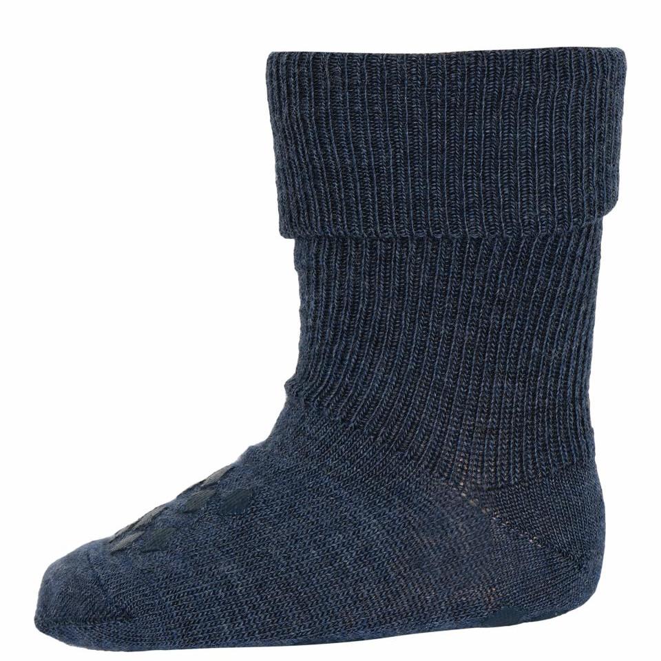 MP - Antiskli sokker i merinoull "Rio" Dark Denim Melange