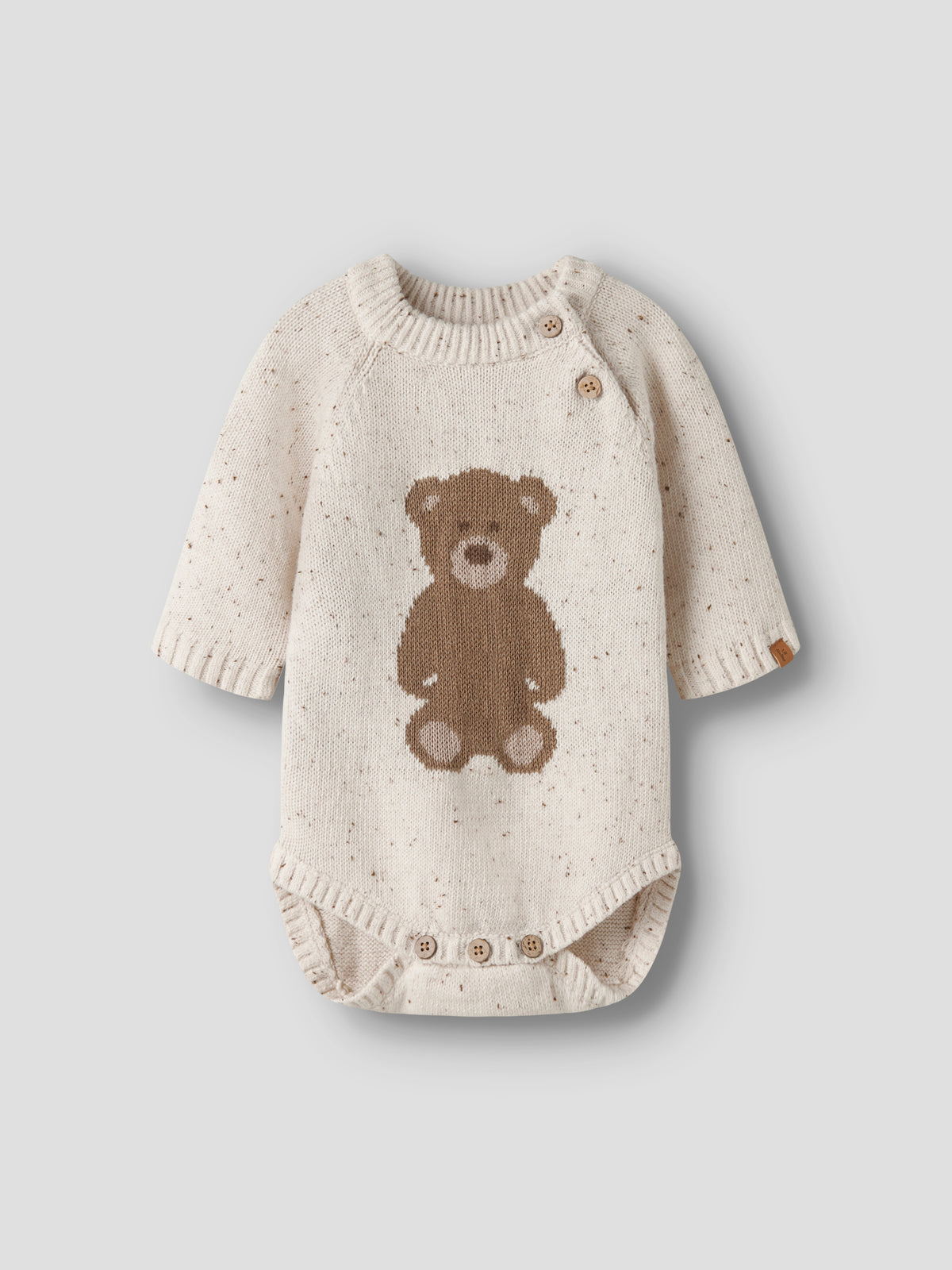 Lil`Atelier strikket body GALTO Turtledove med bamse, forfra