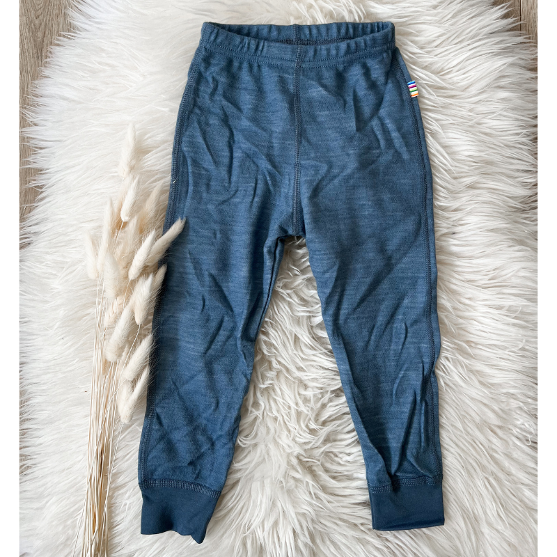 Joha - Leggings i ull/bambus "Farm" Blue