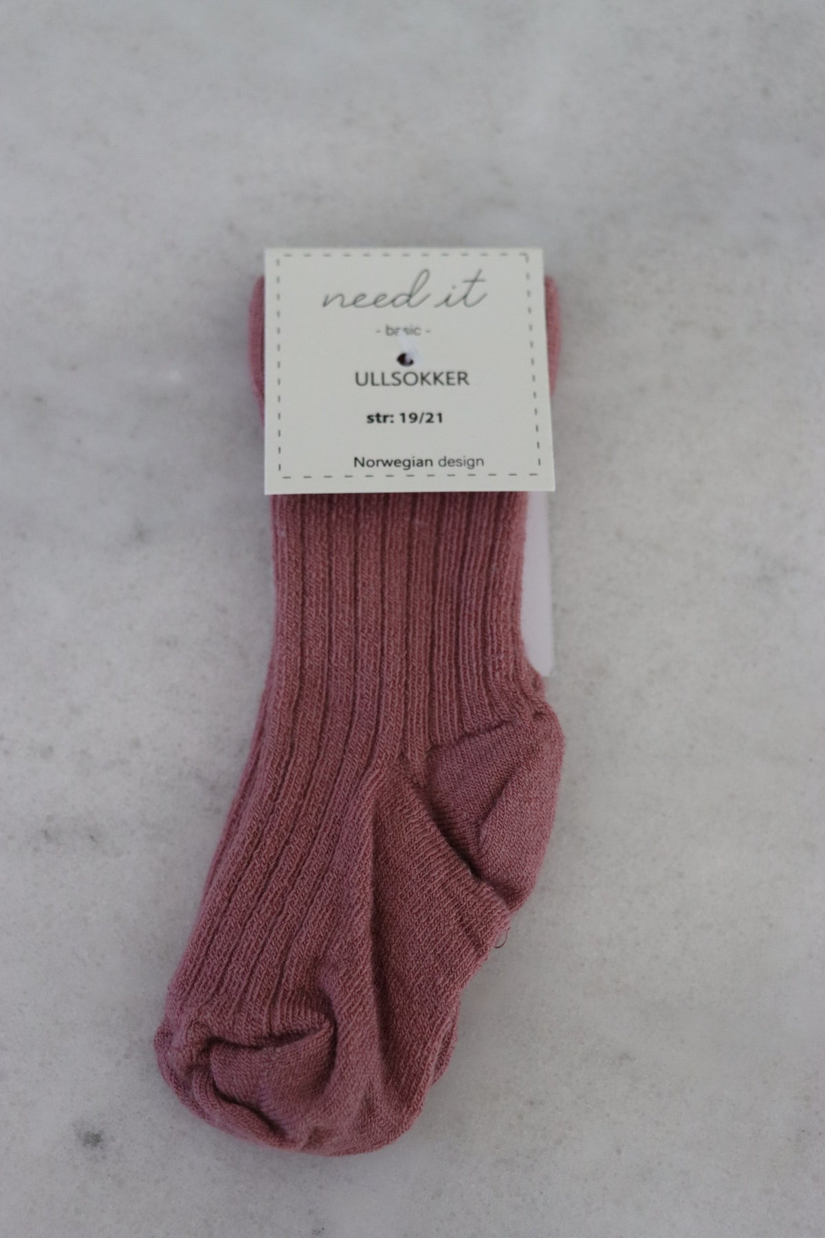 Need it ullsokker til baby i merinoull Fin rosa