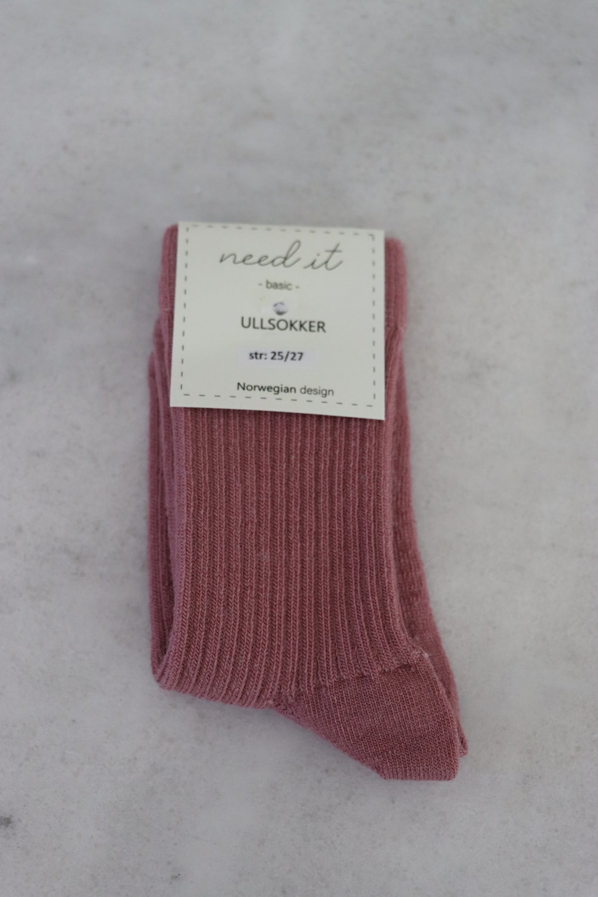 Need it ullsokker i merinoull Fin rosa