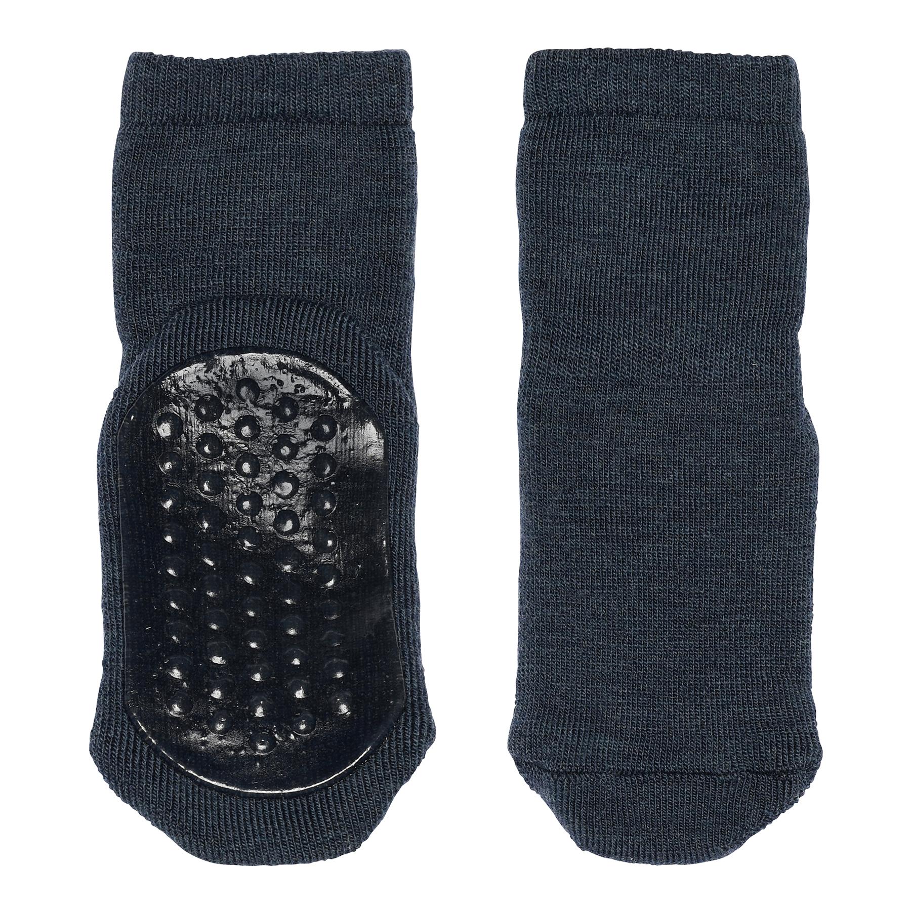 MP - Antisklisokker i ull/bomull Dark Denim Melange