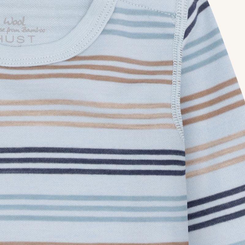 Hust and Claire - Ullbody m. bambus innerst Baloo 3 Stripes Baby Blue