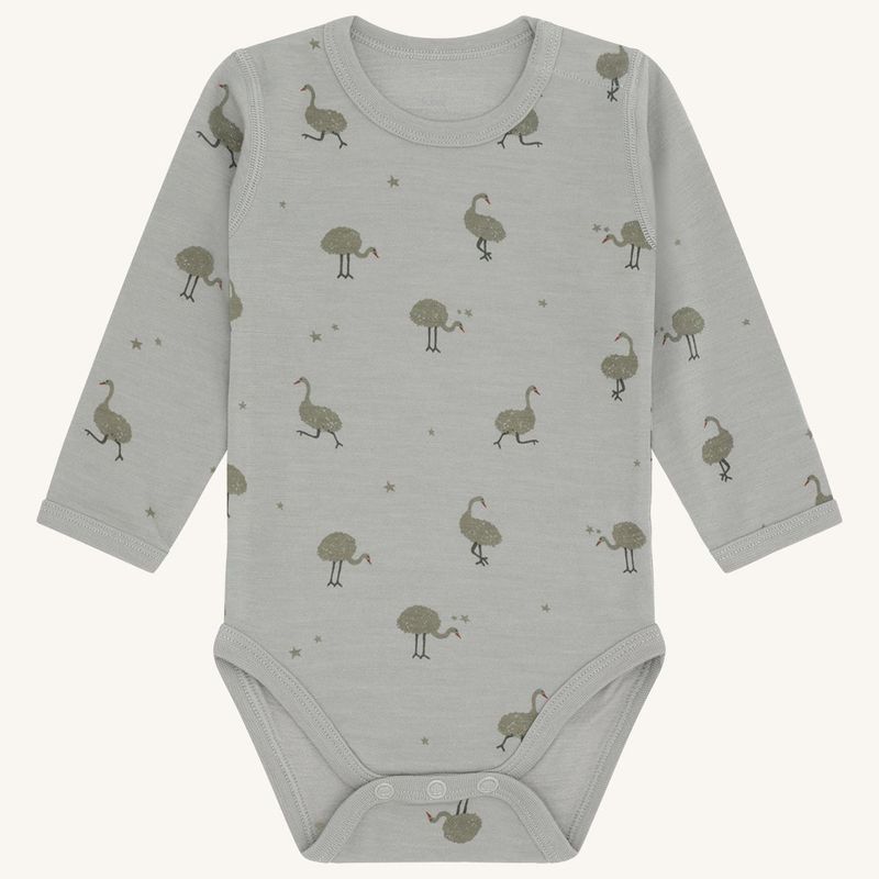 Hust and Claire - Ullbody m. bambus innerst Baloo Ostrich Forest Fog