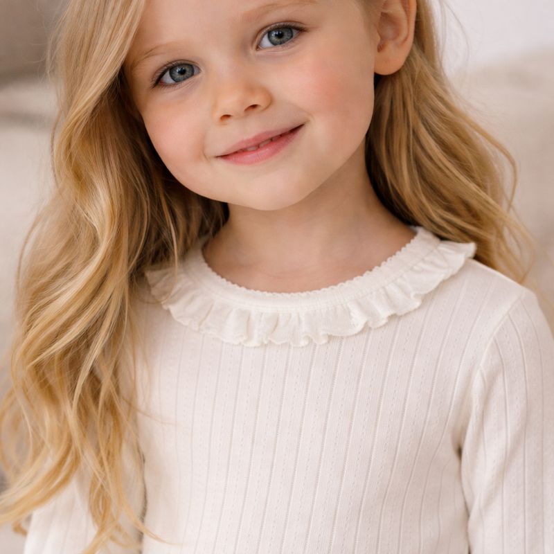 Lil`Atelier - Trøye m. krage "Rachel" Coconut Milk