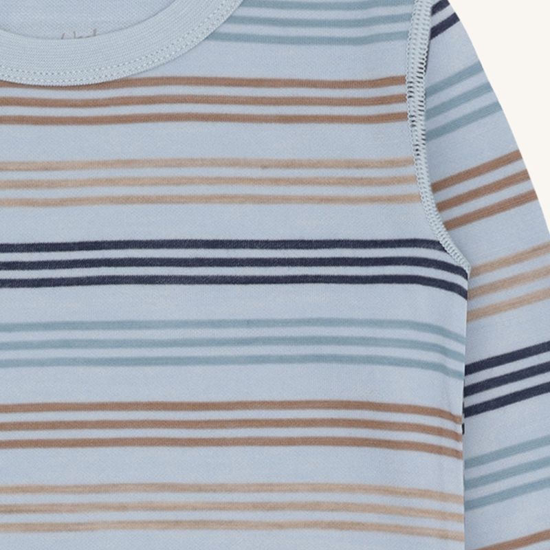 Hust and Claire - Ulltrøye m. bambus innerst "Abba Stripes" Baby Blue