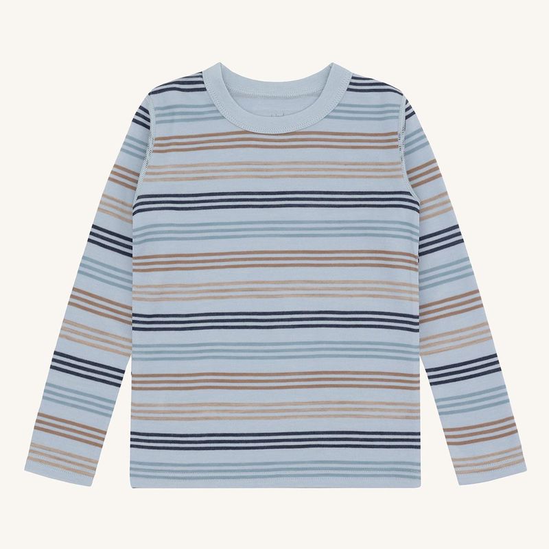 Hust and Claire - Ulltrøye m. bambus innerst "Abba Stripes" Baby Blue