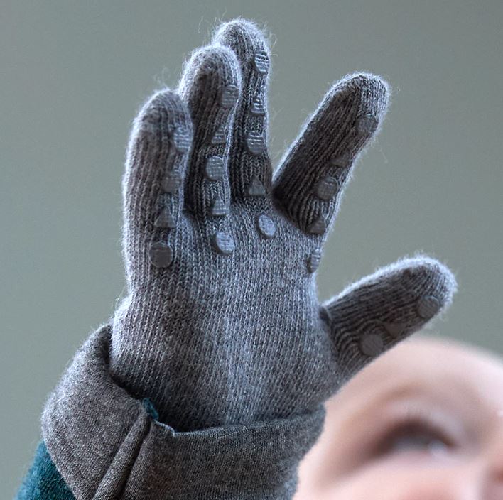 Go Baby Go fingervanter i merinoull brun melange – Småungene