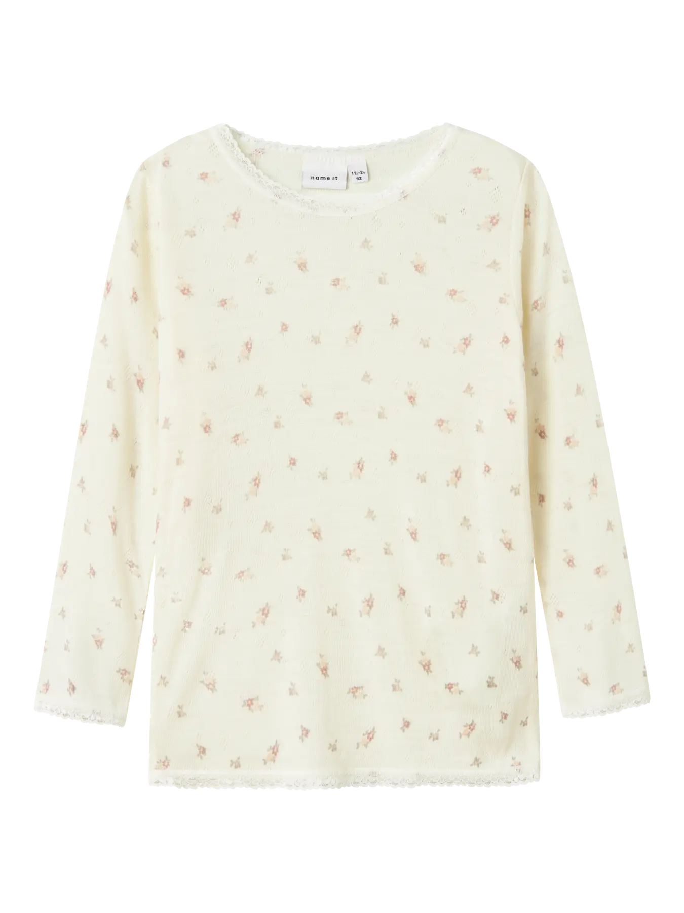 Name it - Ulltrøye WANG Mini Snow White Small flowers