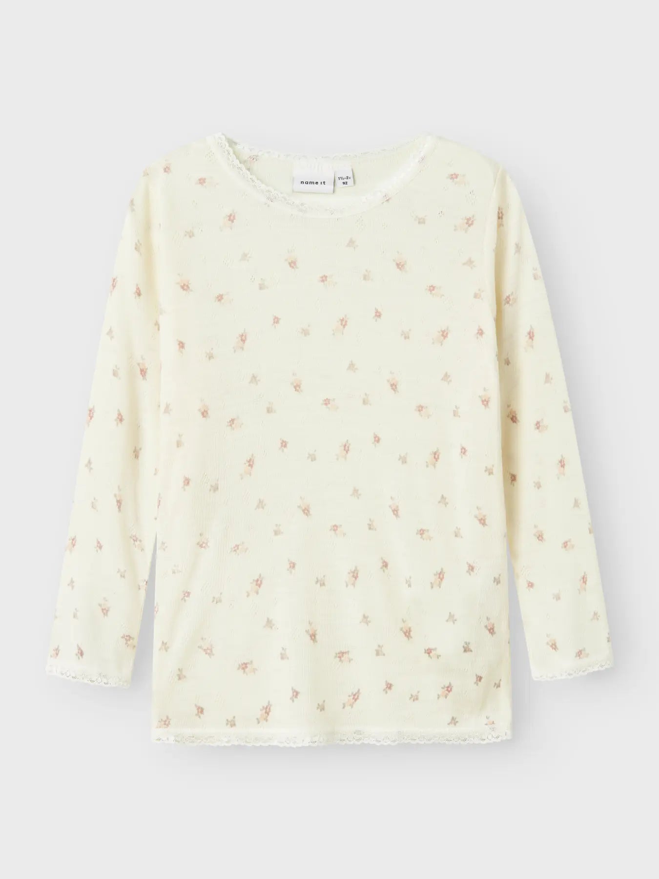Name it - Ulltrøye WANG Mini Snow White Small flowers