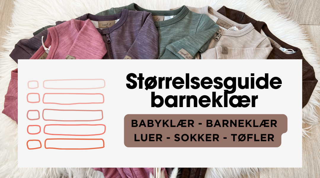 Størrelsesguide barneklær