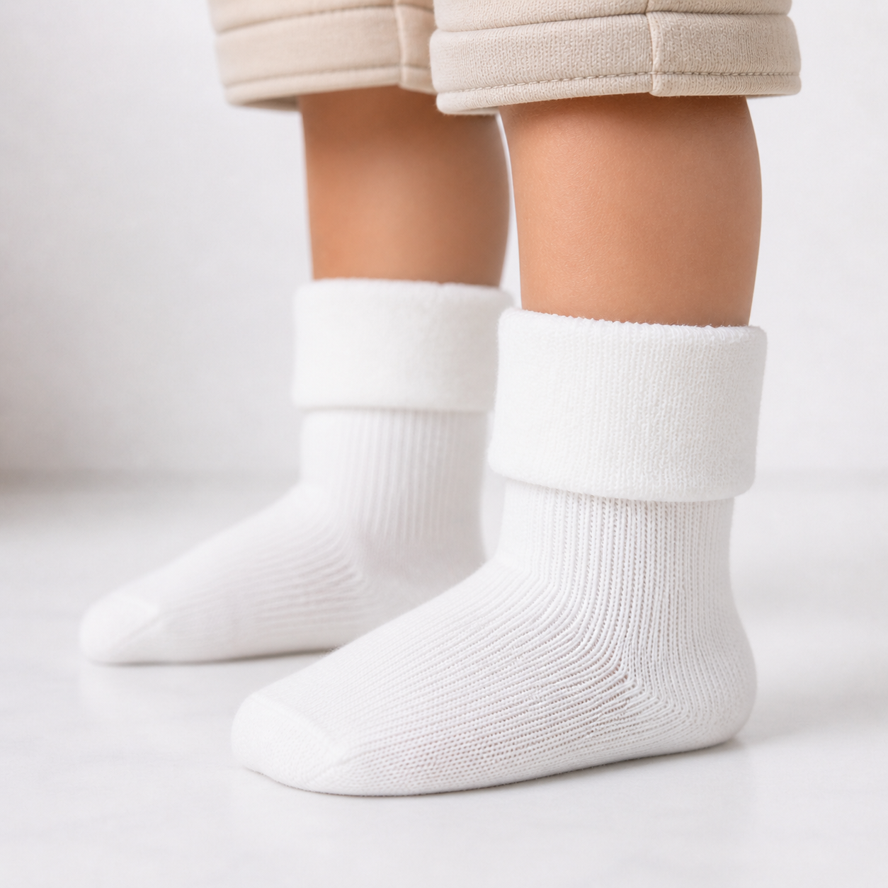 MP - Babysokker i ullfrottè Hvite unisex