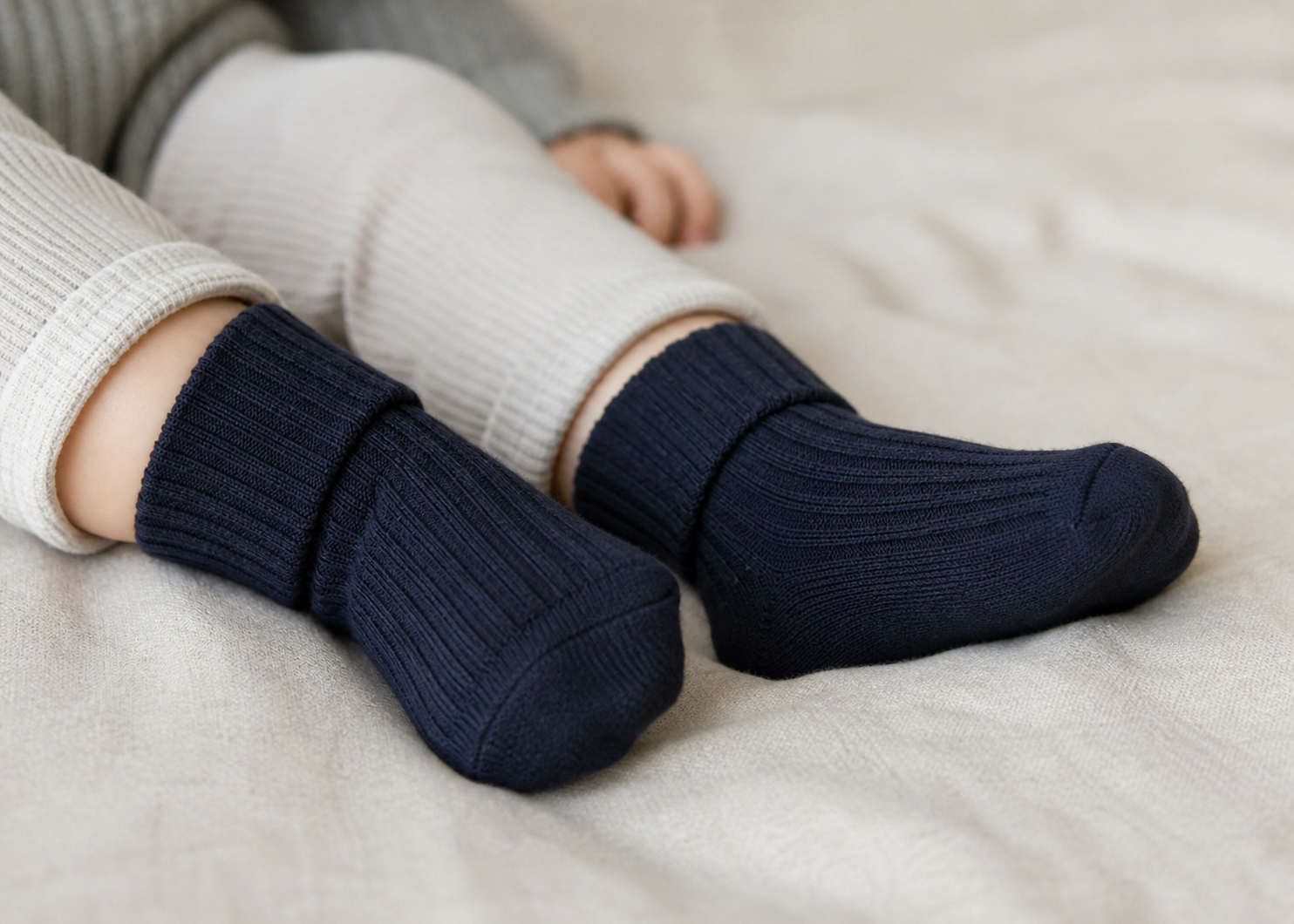 MP - Babysokker i ull/bambus "Hilde" Navy