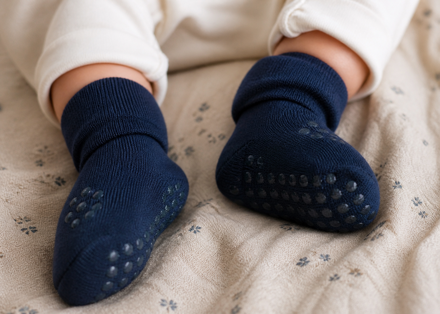 Antiskli krabbesokker i ull Midnight blue