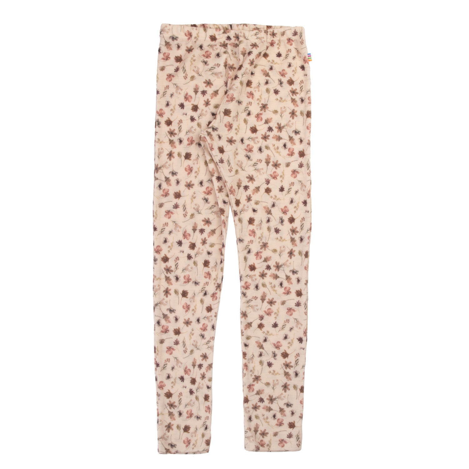 Joha - Leggings i 100% merinoull «Flowers» Lys rosa
