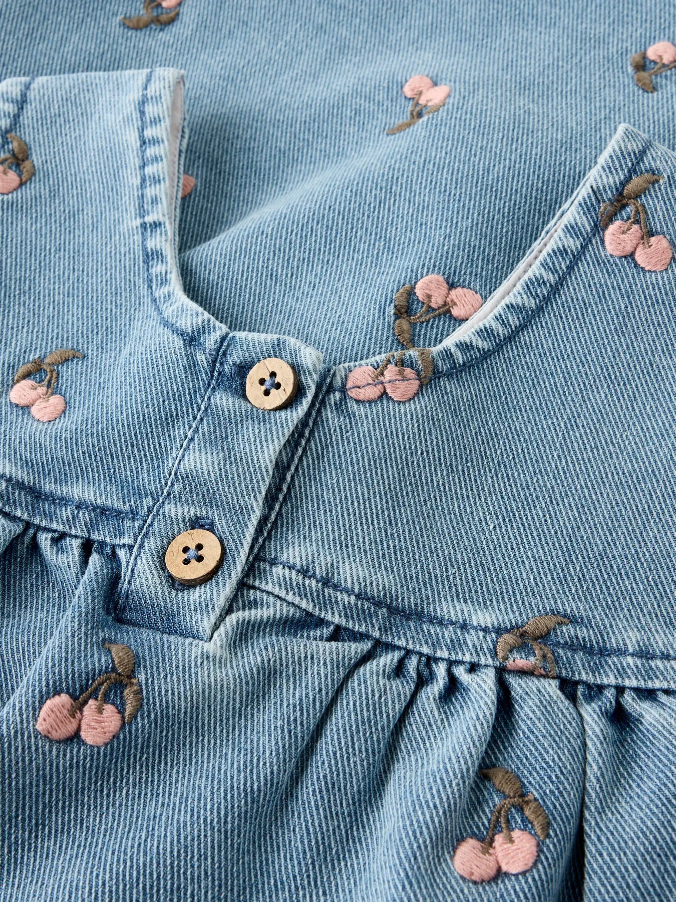 Lil`Atelier - Kjole i denim CHERRY Medium Blue Denim