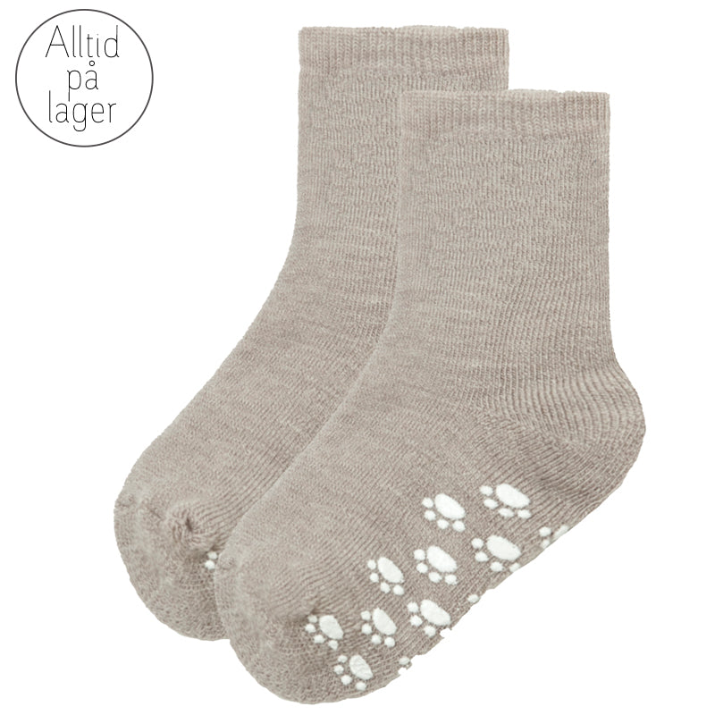 Joha - Ullsokker m. antiskli Beige