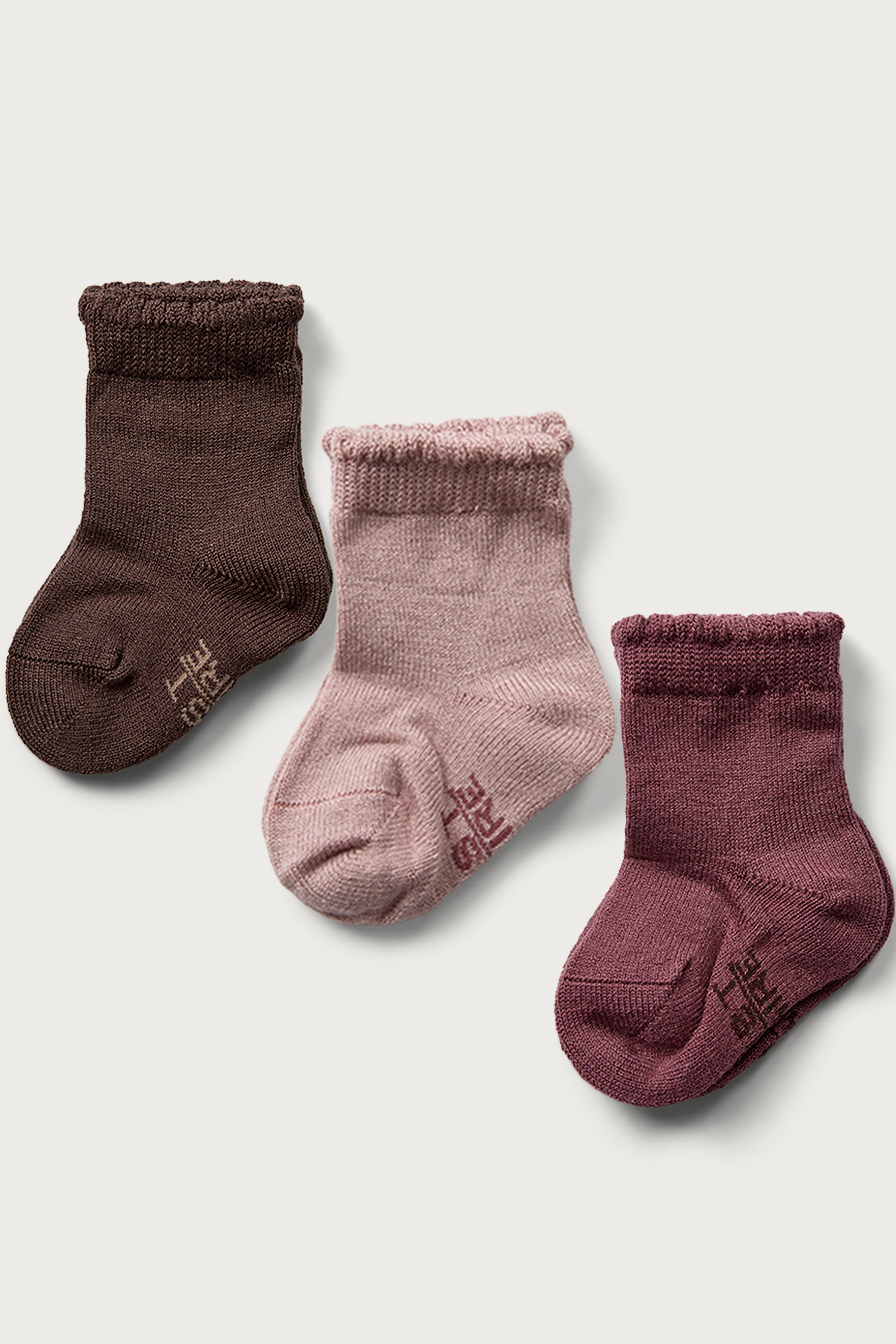 Hust and Claire 3pk sokker ull bambus Old Rose - detalj
