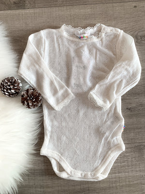 Joha - Body i ull/silke med blonder Off-white