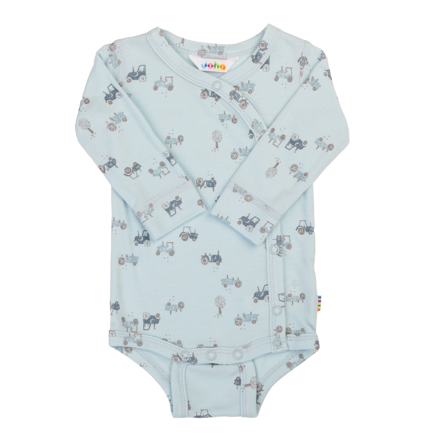 Joha - Fold-over body i bambus "Tractor" Blue