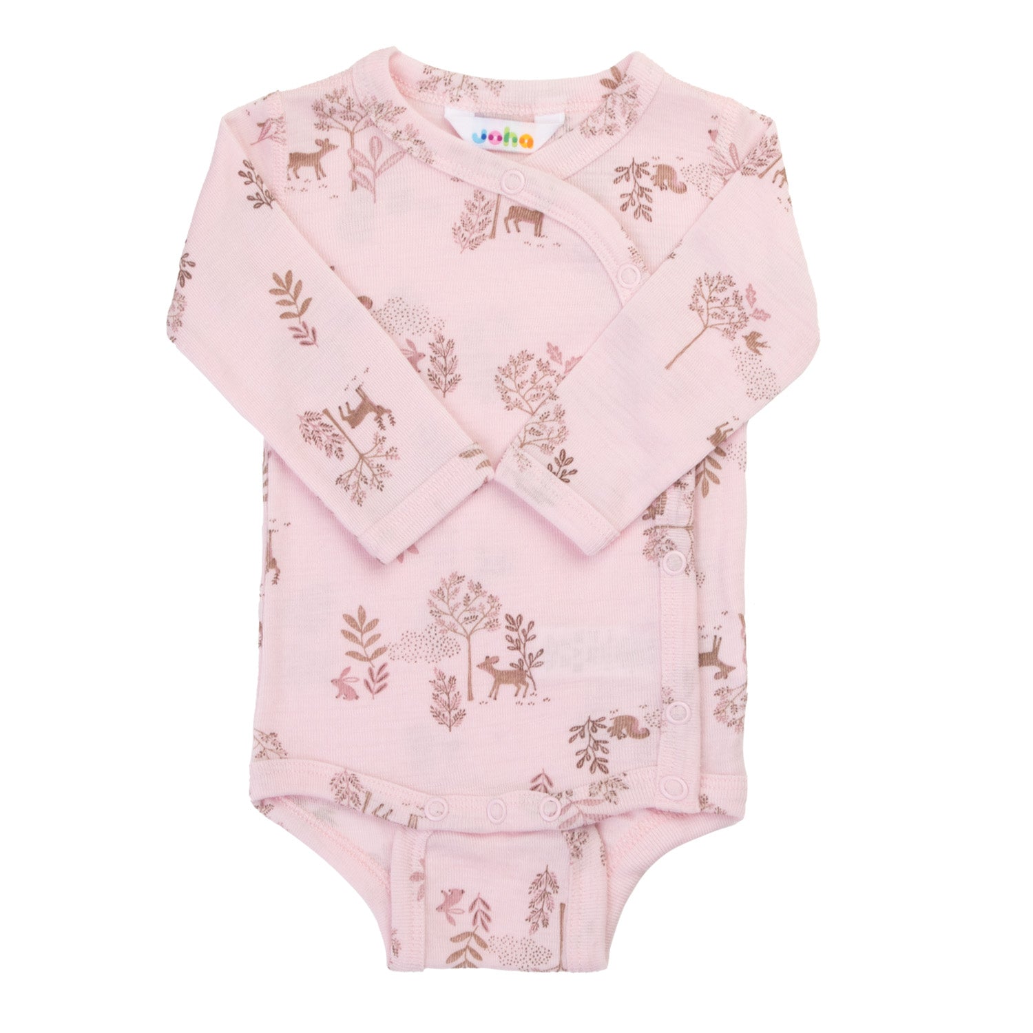 Joha - Fold-over body i ull/silke «Deer» Lys rosa